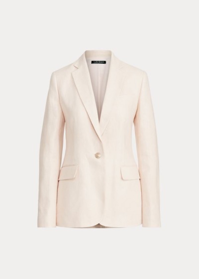 Blazer Ralph Lauren Mujer Rosas Claro - Herringbone Linen - CEFQP9250